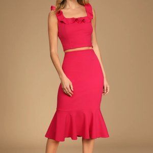 Lulu's Hot Pink Midi Dres